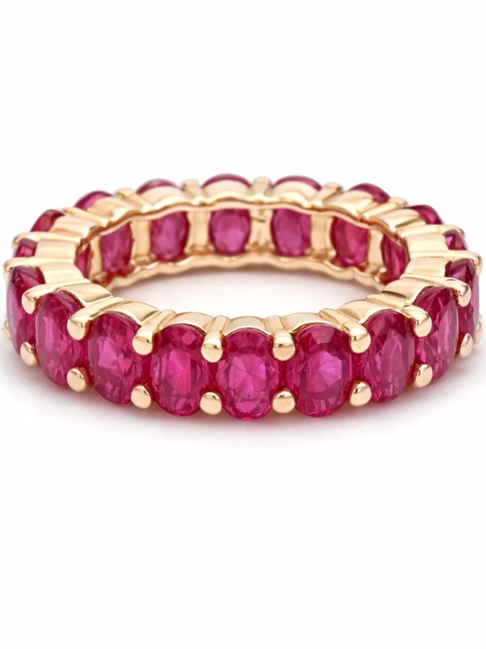 Ruby Oval 14K Rose Gold (18K Custom) Eternity Band Ring